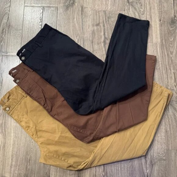Old Navy Other - Old Navy Men Pants bundle Black Brown Tan/ khaki straight and athletic fit 36x32